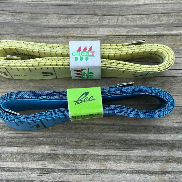 Measurement Tape Tailoring Sewing Tape Lot of 2 Blue Light Yellow Tapes - Picture 8 of 11